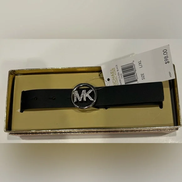Michael Kors Women’s Black Belt with Silver Buckle - Picture 3 of 3